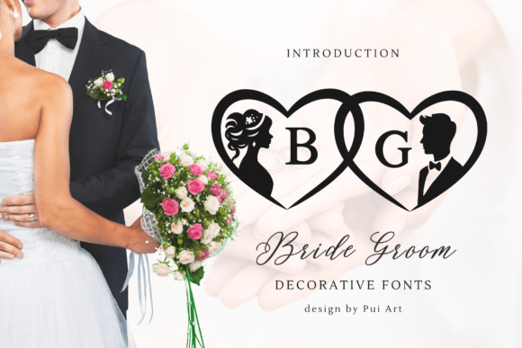 Bride Groom Monogram Font