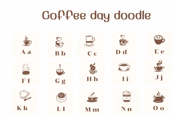 Coffee Day Doodle: A Sketched Dingbats Font for Branding