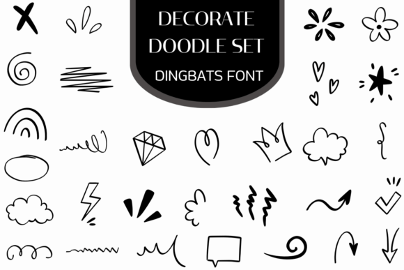 Decorate Doodle Set: A Creative Dingbats Font