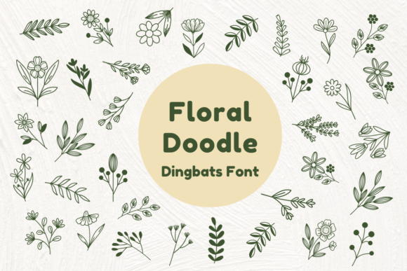 Floral Doodle Font for Creative Design