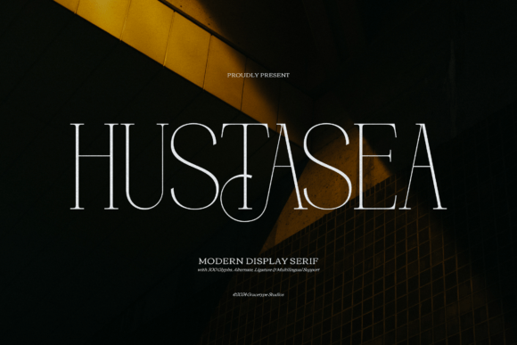 Hustasea: A Modern Display Serif Typeface for Digital Branding