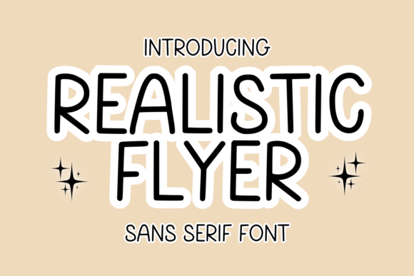 Realistic Flyer: A Whimsical Sans Serif Font for Heartfelt Design