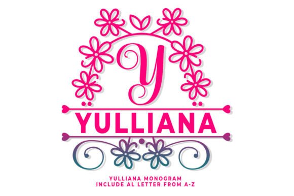 Yulliana Monogram: A Decorative Font for Crafters and Small Shop Owners